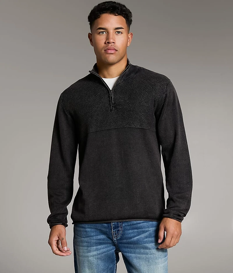 Stonewash Quarter Zip Sweater
