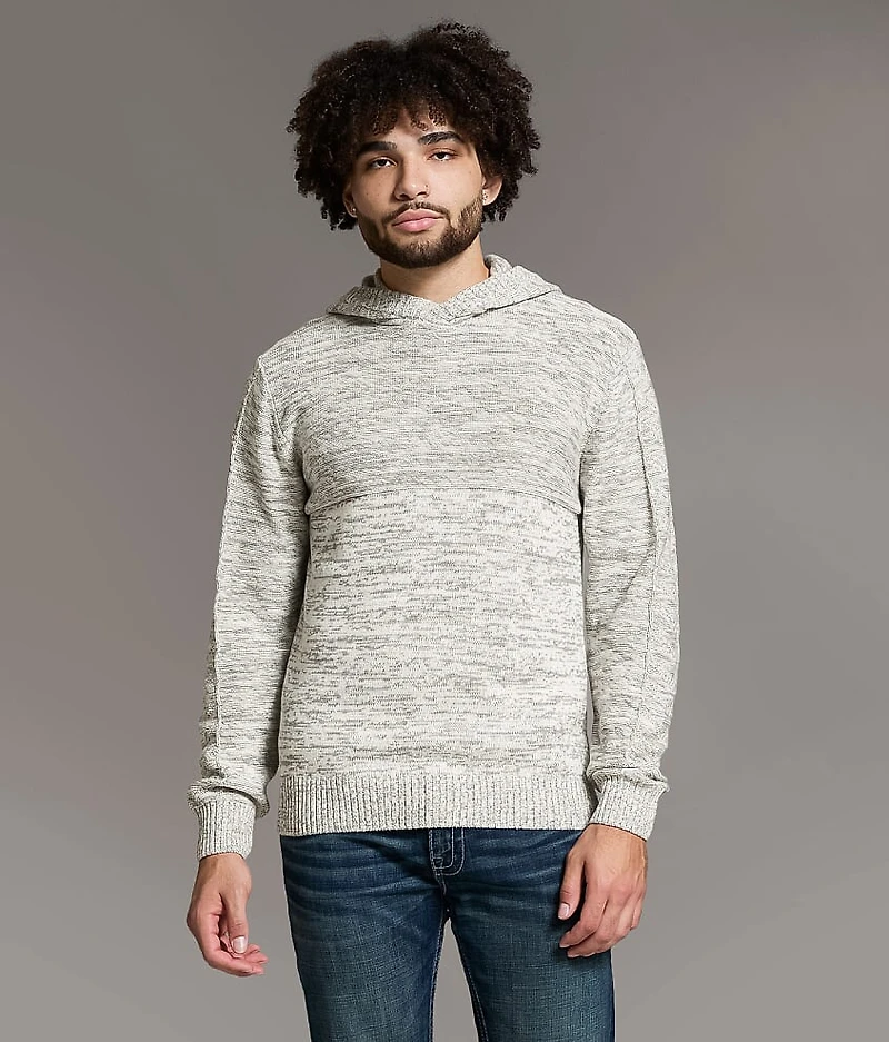 Mixed Yarn Hooded Sweater