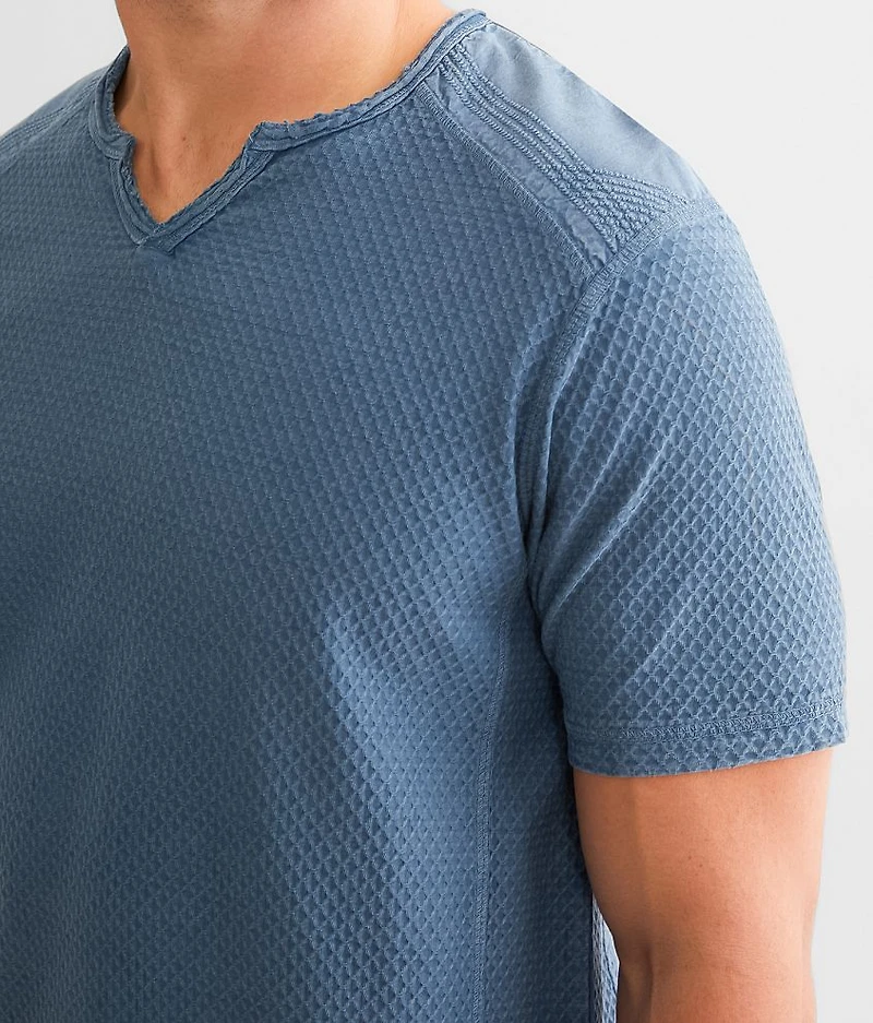 Textured Notch Neck T-Shirt
