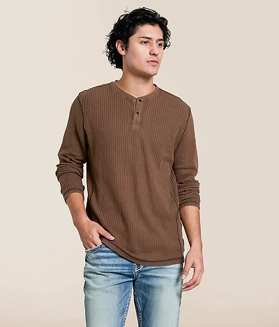 Waffle Knit Henley