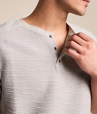 Pleated Snap Henley