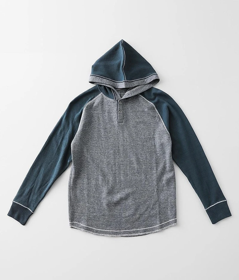 Boys - Striped Henley Hoodie