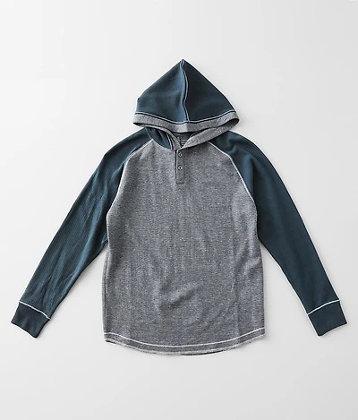 Boys - Striped Henley Hoodie