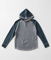 Boys - Striped Henley Hoodie