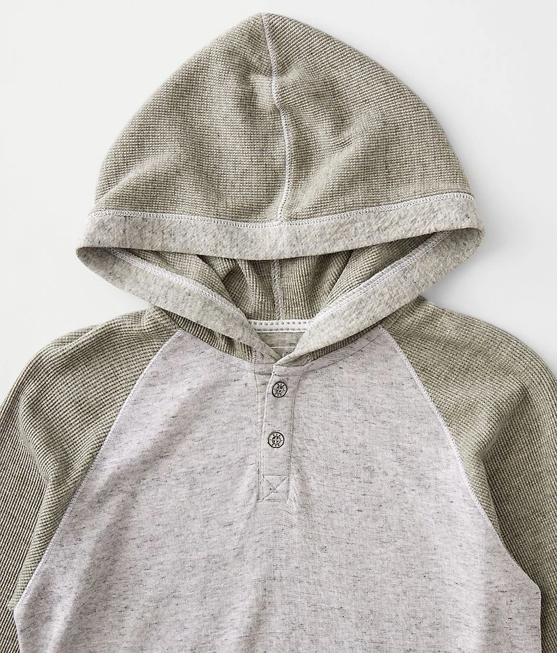Boys - Raglan Sleeve Henley Hoodie