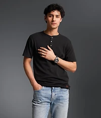 Textured Snap Henley