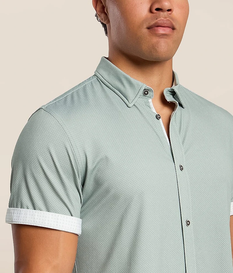 Textured Athletic Performance Knit Shirt