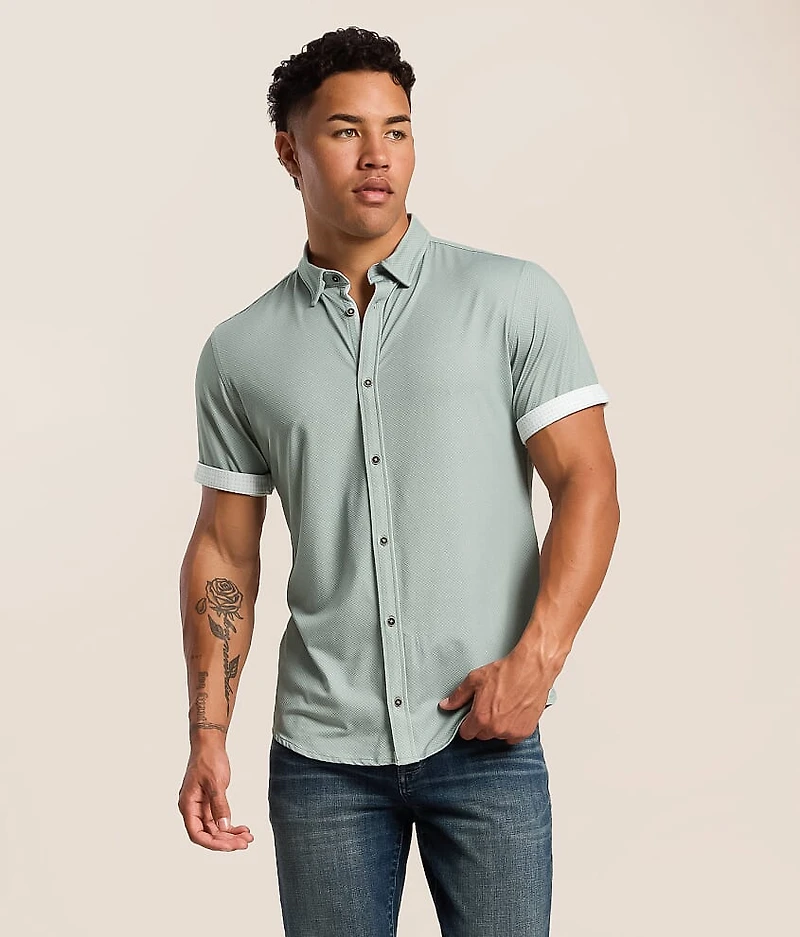 Textured Athletic Performance Knit Shirt