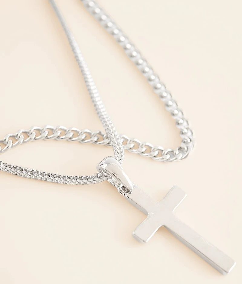 2 Pack Cross 18" & 20" Necklace Set