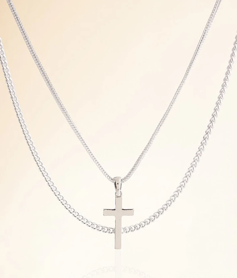 2 Pack Cross 18" & 20" Necklace Set