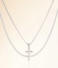 2 Pack Cross 18" & 20" Necklace Set