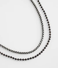 2 Pack Ball & Chain Necklace Set