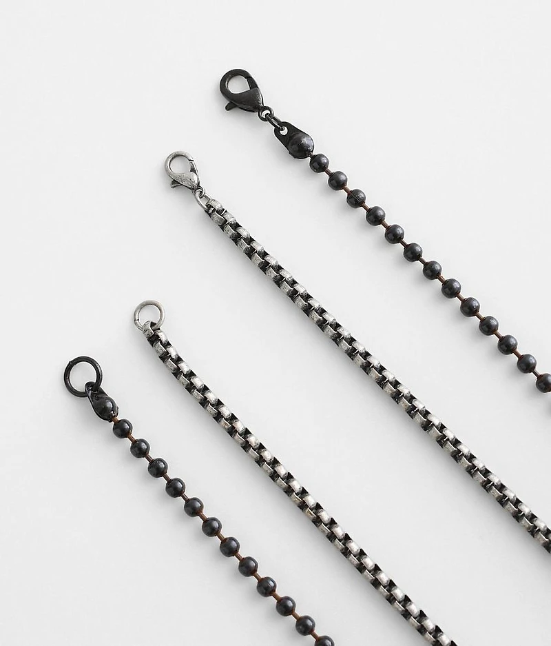 2 Pack Ball & Chain Necklace Set