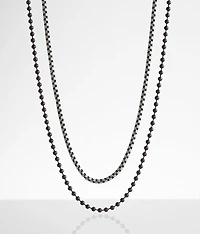 2 Pack Ball & Chain Necklace Set