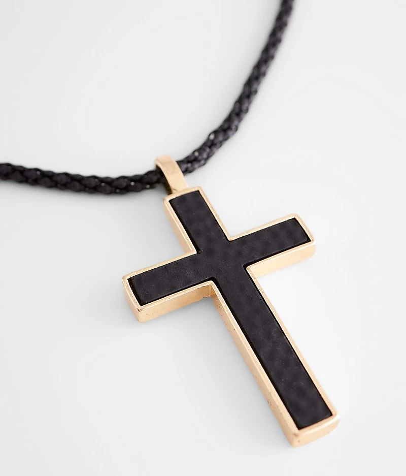 Hammered Cross 20" Necklace