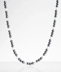 Faux Pearl & Hematite 21" Necklace