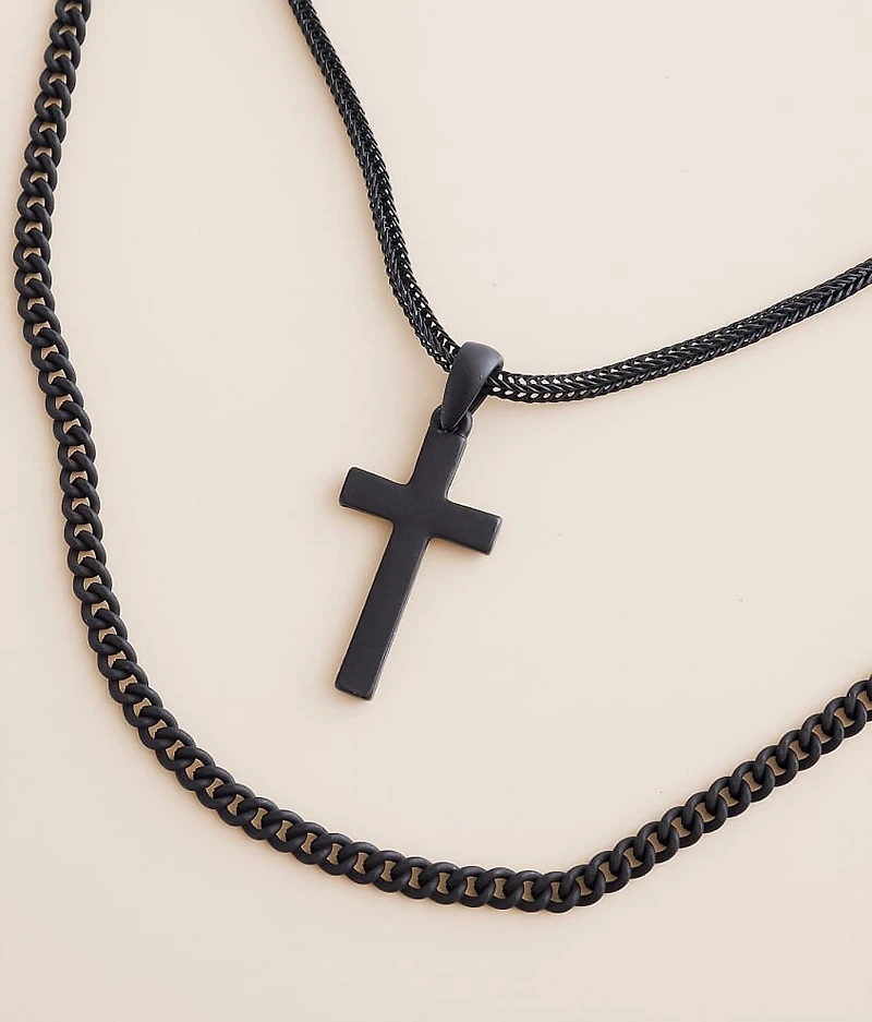 2 Pack Cross 17" & 19" Necklace Set