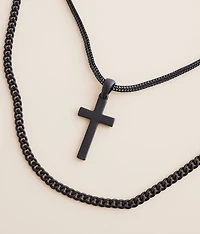 2 Pack Cross 17" & 19" Necklace Set