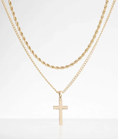 2 Pack Cross 17" & 18" Necklace Set