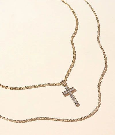 2 Pack Cross 22" & 24" Necklace Set