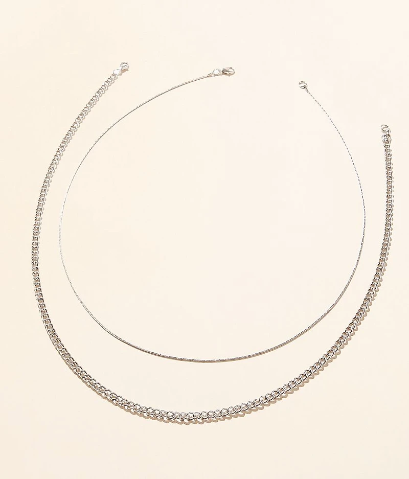 2 Pack Mixed Chain 24" Necklace Set