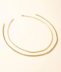 2 Pack Mixed Chain 24" Necklace Set
