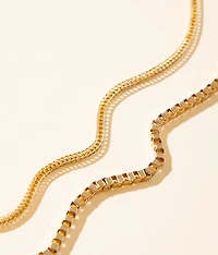 2 Pack Mixed Chain 24" Necklace Set