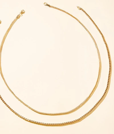 2 Pack Mixed Chain 24" Necklace Set