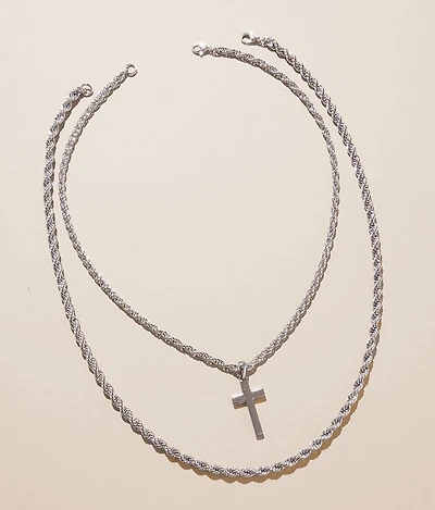 2 Pack 19" & 23" Cross Necklace Set
