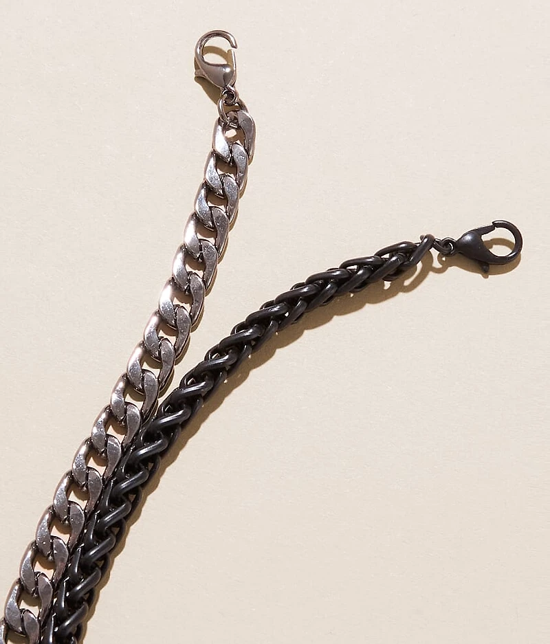2 Pack 19" Two Tone Necklace Set