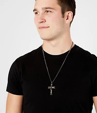 Hematite Cross 27" Necklace