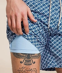 The Bayberry Geo Stretch Swim Trunks