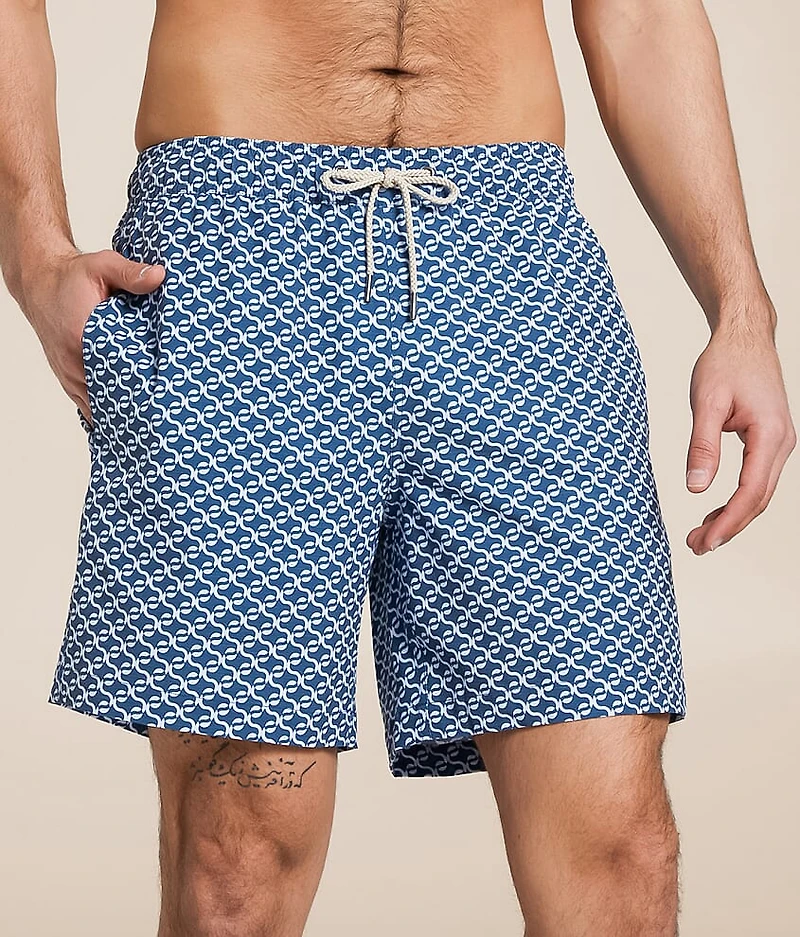 The Bayberry Geo Stretch Swim Trunks