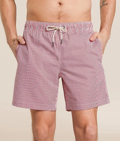 The Bayberry Seersucker Swim Trunks