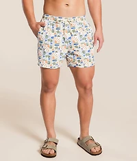 The Bungalow Beach Sun Tile Stretch Swim Trunks