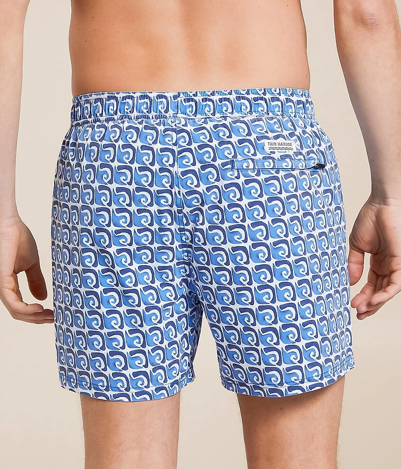 The Bungalow Rolling Waves Stretch Swim Trunks