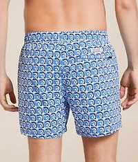 The Bungalow Rolling Waves Stretch Swim Trunks