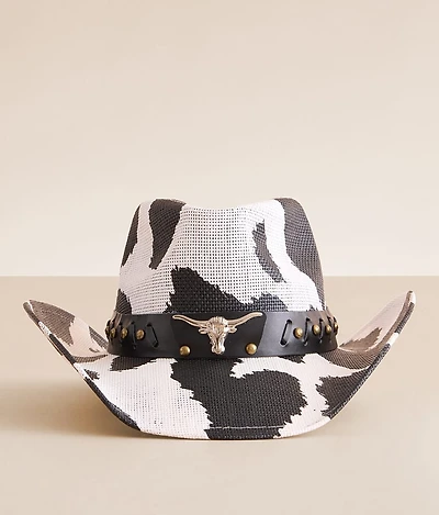 Cow Print Cowboy Hat