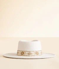 Metallic Banded Panama Hat