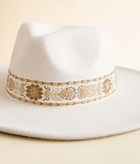 Metallic Banded Panama Hat