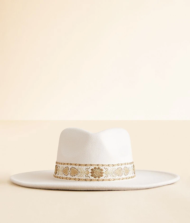 Metallic Banded Panama Hat