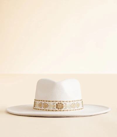 Metallic Banded Panama Hat