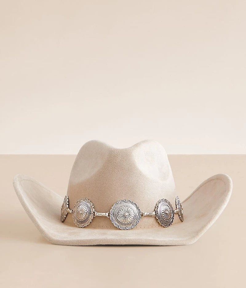 Fame Accessories Metal Conch Cowboy Hat