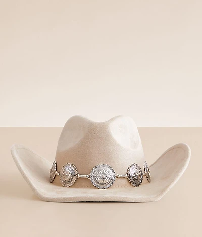 Fame Accessories Metal Conch Cowboy Hat