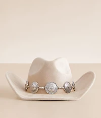 Fame Accessories Metal Conch Cowboy Hat