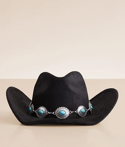 Fame Accessories Turquoise Conch Cowboy Hat