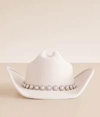Faux Pearl Cowboy Hat