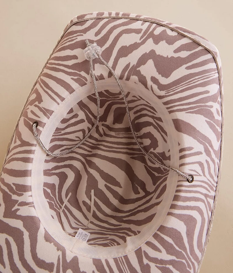 Zebra Glitz Cowboy Hat