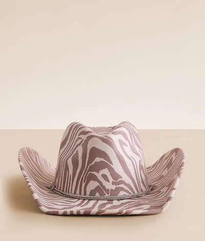 Fame Accessories Zebra Glitz Cowboy Hat