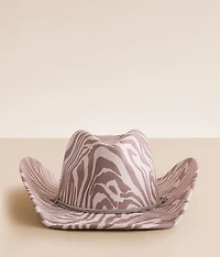 Fame Accessories Zebra Glitz Cowboy Hat